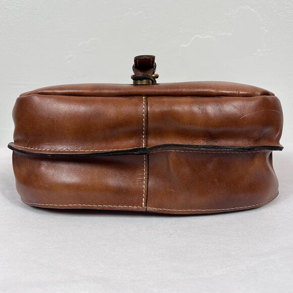 Patricia Nash London Saddle Bag Map Print in Riot Rust Brown Full Grain Leather - Picture 8 of 12